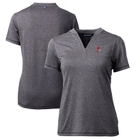 Women's Cutter & Buck  Heather Charcoal Fresno Grizzlies Forge DryTec Heathered Stretch Blade Top