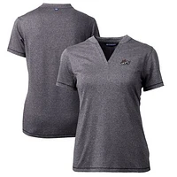 Women's Cutter & Buck  Heather Charcoal Rocket City Trash Pandas Forge DryTec Heathered Stretch Blade Top