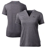 Women's Cutter & Buck  Heather Charcoal Rocket City Trash Pandas Forge DryTec Heathered Stretch Blade Top