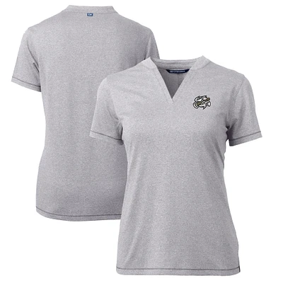 Women's Cutter & Buck  Heather Gray Omaha Storm Chasers Forge DryTec Heathered Stretch Blade Top
