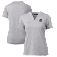 Women's Cutter & Buck  Heather Gray Omaha Storm Chasers Forge DryTec Heathered Stretch Blade Top