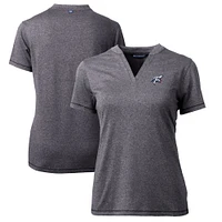 Women's Cutter & Buck  Heather Charcoal Reading Fightin Phils Forge DryTec Heathered Stretch Blade Top