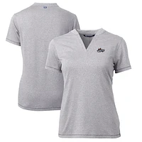 Women's Cutter & Buck  Heather Gray Rocket City Trash Pandas Forge DryTec Heathered Stretch Blade Top