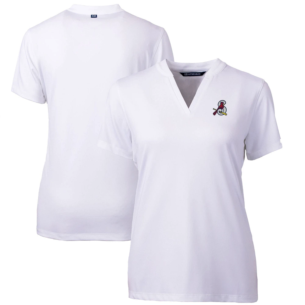 Women's Cutter & Buck White Springfield Cardinals Forge DryTec Heathered Stretch Blade Top