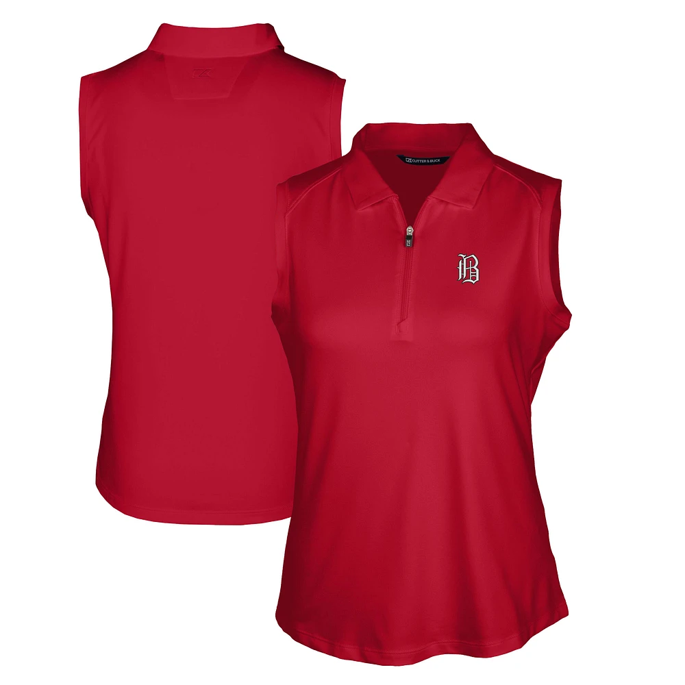 Women's Cutter & Buck Red Birmingham Barons Forge DryTec Stretch Sleeveless Polo