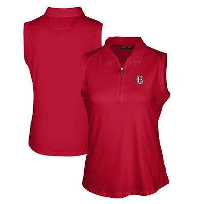 Women's Cutter & Buck  Red Birmingham Barons Forge DryTec Stretch Sleeveless Polo
