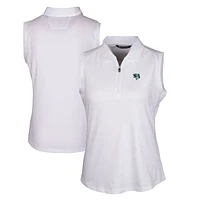 Women's Cutter & Buck White Gwinnett Stripers Forge DryTec Stretch Sleeveless Polo