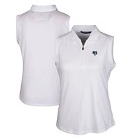Women's Cutter & Buck White Gwinnett Stripers Forge DryTec Stretch Sleeveless Polo