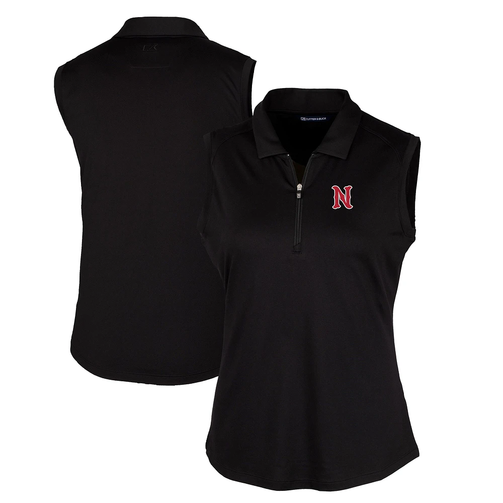Women's Cutter & Buck Black Nashville Sounds Forge DryTec Stretch Sleeveless Polo
