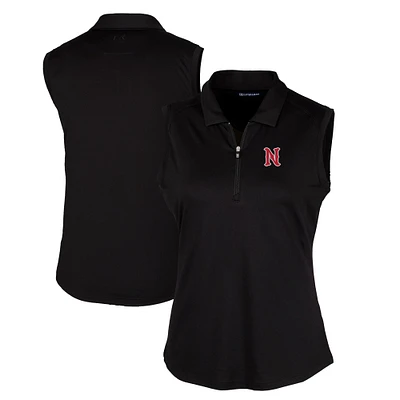 Women's Cutter & Buck  Black Nashville Sounds Forge DryTec Stretch Sleeveless Polo
