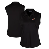 Women's Cutter & Buck  Black Rochester Red Wings Forge DryTec Stretch Sleeveless Polo