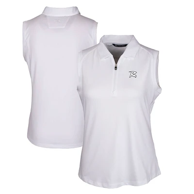 Women's Cutter & Buck  White Richmond Flying Squirrels Forge DryTec Stretch Sleeveless Polo