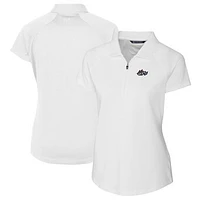 Women's Cutter & Buck  White Rocket City Trash Pandas Forge DryTec Raglan Stretch Polo