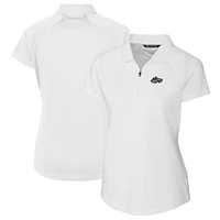 Women's Cutter & Buck  White Rocket City Trash Pandas Forge DryTec Raglan Stretch Polo