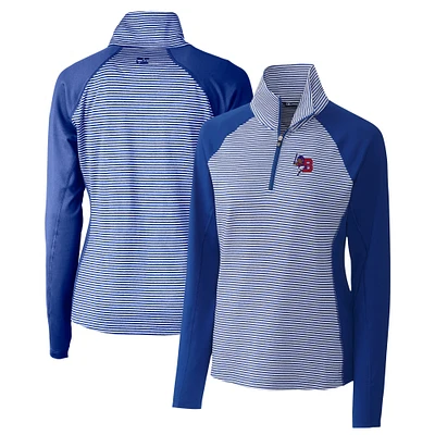Women's Cutter & Buck Buffalo Bisons Forge DryTec Tonal Stripe Stretch Half-Zip Top