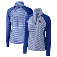 Women's Cutter & Buck Buffalo Bisons Forge DryTec Tonal Stripe Stretch Half-Zip Top