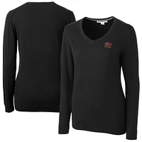 Women's Cutter & Buck  Black Sacramento River Cats Lakemont Tri-Blend V-Neck Pullover Sweater