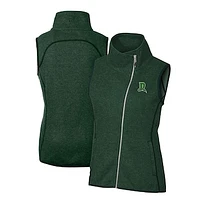 Women's Cutter & Buck Heather Dayton Dragons Mainsail Sweater Knit Asymmetrical Full-Zip Vest
