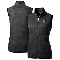Women's Cutter & Buck  Heather Charcoal Birmingham Barons Mainsail Sweater Knit Full-Zip Vest