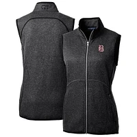 Women's Cutter & Buck  Heather Charcoal Birmingham Barons Mainsail Sweater Knit Full-Zip Vest