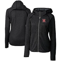 Women's Cutter & Buck  Heather Charcoal Nashville Sounds Mainsail Sweater Knit Raglan Full-Zip Hoodie