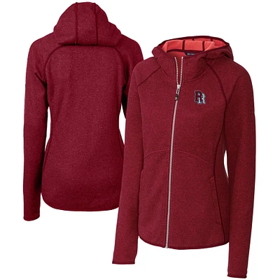 Women's Cutter & Buck Heather Round Rock Express Mainsail Sweater Knit Raglan Full-Zip Hoodie