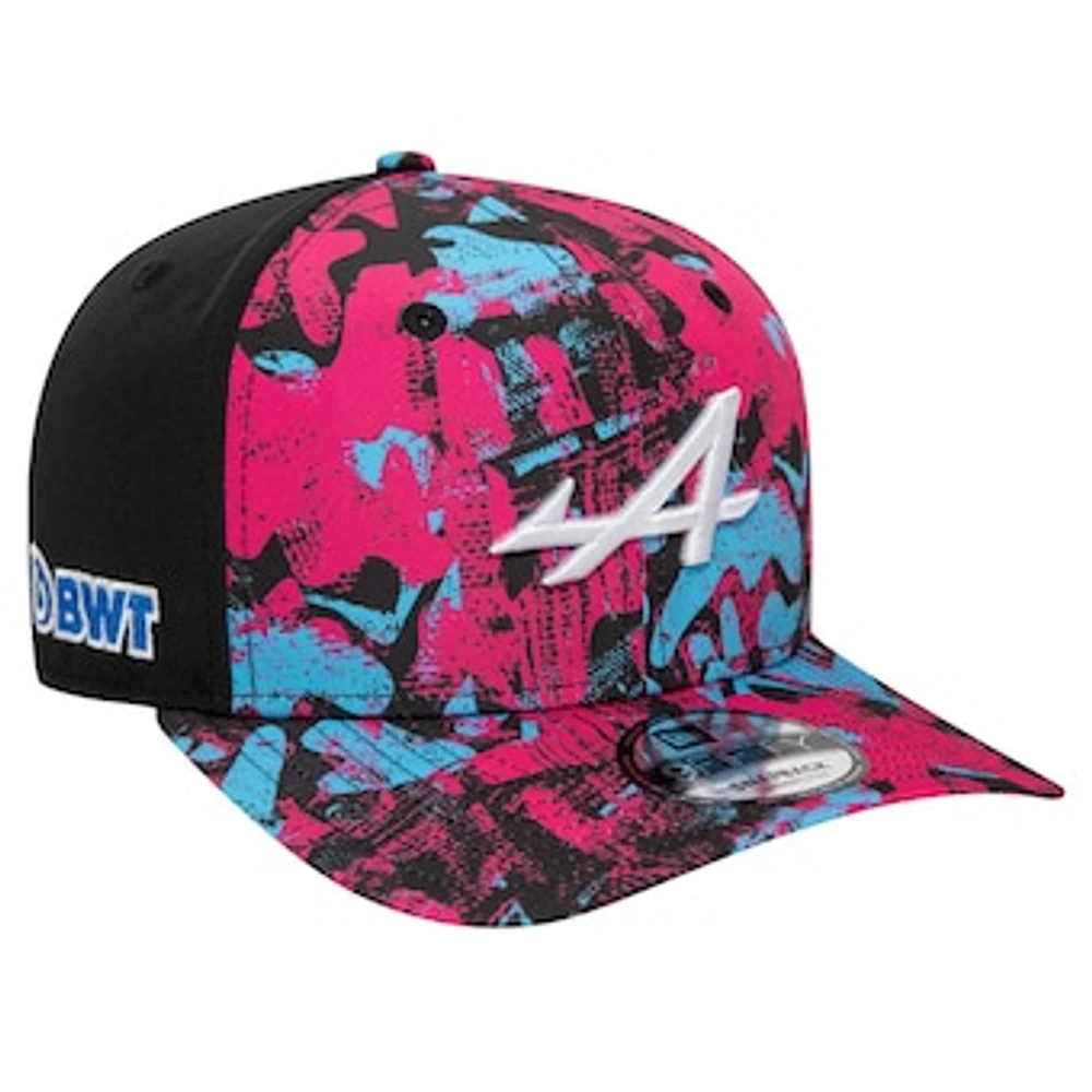 Men's New Era Pink/Black Alpine 2024 British Grand Prix 9FIFTY Snapback Hat