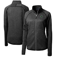 Women's Cutter & Buck  Heather Charcoal Hillsboro Hops Mainsail Sweater-Knit Full-Zip Jacket