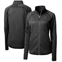Women's Cutter & Buck  Heather Charcoal Hillsboro Hops Mainsail Sweater-Knit Full-Zip Jacket
