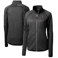 Women's Cutter & Buck  Heather Charcoal Jacksonville Jumbo Shrimp Mainsail Sweater-Knit Full-Zip Jacket