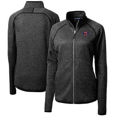 Women's Cutter & Buck  Heather Charcoal Jacksonville Jumbo Shrimp Mainsail Sweater-Knit Full-Zip Jacket