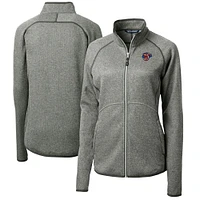 Women's Cutter & Buck  Heather Gray Jacksonville Jumbo Shrimp Mainsail Sweater-Knit Full-Zip Jacket