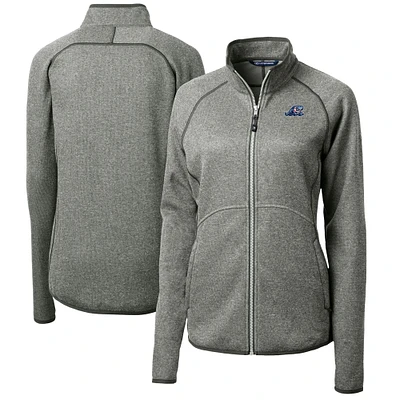 Women's Cutter & Buck  Heather Gray West Michigan Whitecaps Mainsail Sweater-Knit Full-Zip Jacket