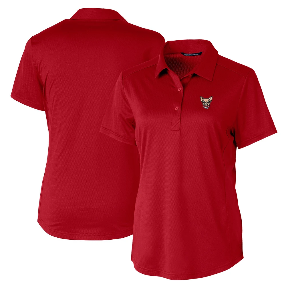 Women's Cutter & Buck Red El Paso Chihuahuas Prospect Textured Stretch Polo