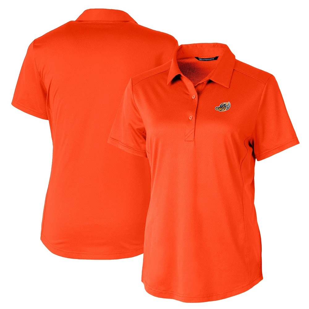 Women's Cutter & Buck Orange Akron RubberDucks Prospect Textured Stretch Polo