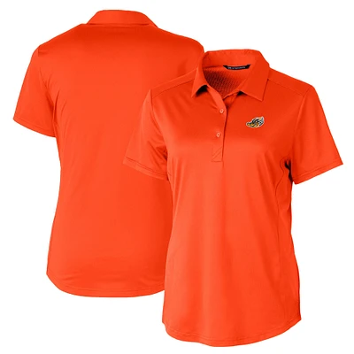 Women's  Cutter & Buck Orange Akron RubberDucks Prospect Textured Stretch Polo