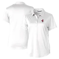 Women's  Cutter & Buck White Memphis Redbirds Prospect Textured Stretch Polo