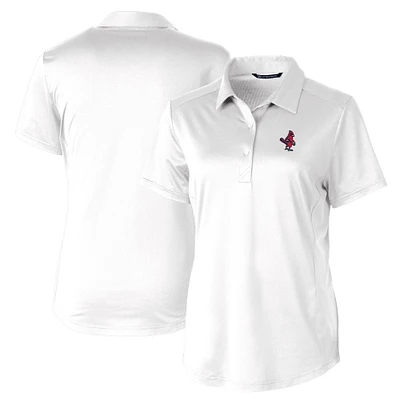 Women's  Cutter & Buck White Memphis Redbirds Prospect Textured Stretch Polo