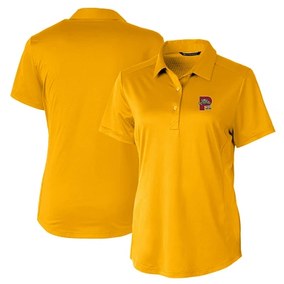 Women's  Cutter & Buck Gold Portland Sea Dogs Prospect Textured Stretch Polo