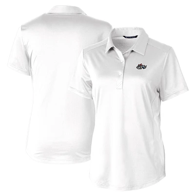 Women's  Cutter & Buck White Rocket City Trash Pandas Prospect Textured Stretch Polo