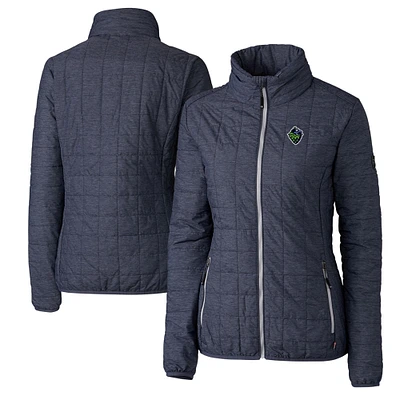 Women's Cutter & Buck Heather Navy Hillsboro Hops Rainier Primaloft Eco Full-Zip Jacket