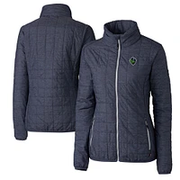 Women's Cutter & Buck Heather Navy Hillsboro Hops Rainier Primaloft Eco Full-Zip Jacket