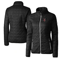Women's Cutter & Buck Black Indianapolis Indians Rainier Primaloft Eco Full-Zip Jacket