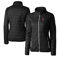 Women's Cutter & Buck Black Indianapolis Indians Rainier Primaloft Eco Full-Zip Jacket