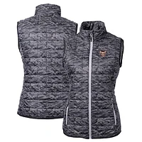 Women's Cutter & Buck Black El Paso Chihuahuas Rainier PrimaLoft Eco Insulated Printed Full-Zip Puffer Vest
