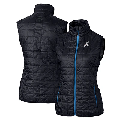 Women's Cutter & Buck Navy Reno Aces Rainier PrimaLoft Eco Insulated Full-Zip Puffer Vest