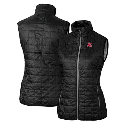 Women's Cutter & Buck Black Richmond Flying Squirrels Rainier PrimaLoft Eco Insulated Full-Zip Puffer Vest