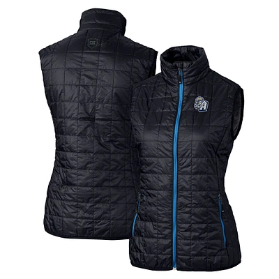 Women's Cutter & Buck Navy San Antonio Missions Rainier PrimaLoft Eco Insulated Full-Zip Puffer Vest