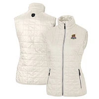 Women's Cutter & Buck Oatmeal Toledo Mud Hens Rainier PrimaLoft Eco Insulated Full-Zip Puffer Vest