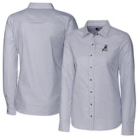 Women's Cutter & Buck  Charcoal Springfield Cardinals Stretch Oxford Stripe Long Sleeve Button-Up Dress Shirt